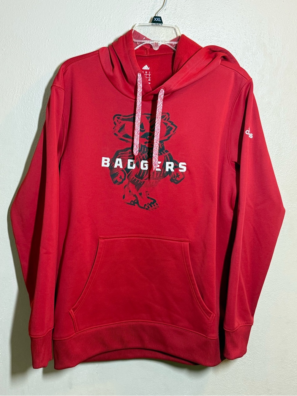 Adult Adidas WI Badgers Red Hoodie Sz Lg Exc Cond!!